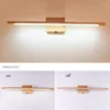 Wall Lamp LED Mirror Lights Nordic Solid Wood Modern Bathroom Dressing Room Decors Lighting Home Decor Sconces Lamps With Switch