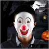 أقنعة الحفلات هالوين Jester Jolly Cartoon Mask Supplies Venetian Mardi Gras for Masquerade Balls PVC FL Face Mens Clown Dro Dh98d