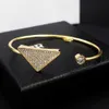 Bracelet designer bracelet designer jewelry for Women All diamond Triangle Top quality Stainless Steel 18K gold Classic New Christmas New Year Valentine