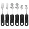 Dinnerware Sets 2 Tableware Bendable Cutlery Elder Adaptive Utensils Angled Fork Rubber Elderly