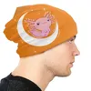 Bérets mignons axolotl sur la lune Skullies Bons de bonnet Hip Hop Winter Femmes chaudes Chapeau tricoté Unisexe Adult Salamandre Animal Bonnet Chapeaux