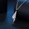 Collier géométrique en diamant pour homme, en titane et acier, pendentif de personnalité, style étudiant, design rétro