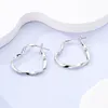 Hoop örhängen underbara 925 Sterling Silver Liquid Love Geometric Line Style for Women's Fashion Party Jewelry Accessories