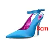 Slingback klackar 2023 Summer Fashion Ankle Strap Stiletto Heels Womens Sandaler Sandale Compense Femme Big Size 43 45 47 Compens