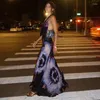 Casual Dresses Sexy Backless Halter Print Maxi Dress Elegant Outfits For Women Summer Draped Sleeveless Holiday Beachwear
