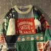 Женские свитера Американский милый рождественский свитер с длинными рукавами для мужчин и женщин Y2K Уличная осенне-зимняя мода Свободный пуловер-свитер 231127