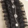 Noeuds papillon Steampunk col en dentelle Vintage détachable hommes femmes Balck engrenages victorien cou Ruff Lolita accessoires