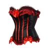 Dames sexy kanten ruche met strikken en panelen details bovenborst satijn veterkorset bustier dansen clubwear groot grote maten S-6XL meerkleurig