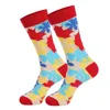 Мужские носки, 1 пара, осенне-зимние, толстые спортивные, забавные, мужские, летние, унисекс, впитывающие пот, удобные дышащие хлопковые носки для бега, размеры ЕС 42-48