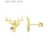 Stud Caoshi Dainty Antler Studörhängen för kvinnor Fashion Chic Gold Color Ear Stud Delicate Lady Dagliga bärbara smycken för kvinnlig YQ231128