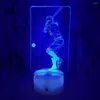 Gece Işıkları Beyzbol Oyun 3D Işık USB Renkli Touch Led Görsel Doğum Günü Hediyesi Atmosfer Dekorasyon Yatak Odası Masa Lamba
