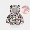 Para baixo casaco 1-6y bebê quente jaquetas meninos meninas com capuz impressão dos desenhos animados outerwear outono inverno casacos crianças roupas jaquetas leves 231127