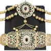 Andra modetillbehör Sunspicems Gold Color Marocko Jewelry Caftan Belt Shoulder Chest Chady Women Belly Chain Body Jewelry Bride Wedding Accessories 231127