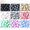 Baby Massaggiagengive Giocattoli 60pcs 12mm Massaggiagengive Perline in silicone Fai da te Ciuccio Bracciale a catena Bpa Free Masticabile Accessori perline rotonde Per nato 230427