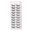 10 par Natural Fluffy Faux Mink Eyelashes Light Weight False Eyelash Crisscross Eye Lash Extensions mjuk återanvändbar bekväm grymhet gratis