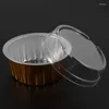 Baking Moulds 300Pcs Disposable Aluminum Foil Cups Creme Brulee Dessert Oval Shape Cupcake With Lids Cake Egg Tools