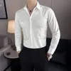 Men's Casual Shirts Luxurious Silver Bronzing Long Sleeved Shirts Men Spring Autumn Slim Fit Social Male Shirt Nightclub Prom Stage Shirts Blouses 231127