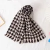 Neck Ties children's thousand bird scarf autumn and winter fashion baby color matching tassel lengthened versatile shawl 231128