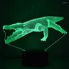 Night Lights Crocodile Led 3d Light Bulbing Usb Baby Christmas Kids Gif Children Bedroom Atmosphere Table Lamp