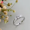 Pierścionki ślubne gigajewe ogółem 1 0CT 4 5 mm 2x4 0 mm okrągły cięcie d vvs1 925 Srebrny pierścień Diamond Test Poszedł dziewczynę Prezent 231127