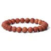 Strand 8mm Mat Pierre Naturelle Stretch Bracelets Pour Femmes Hommes Rose Quartzs Rhodonite Agate À La Main Guérison Méditation Bracelet Bijoux