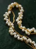 Pendant Necklaces Brass Natural Baroque Pearl Twist Beads Choker Necklace Women Jewelry Punk Designer Runway Rare Gown Boho Japan Korean