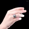 Cluster Rings Real 925 Sterling Silver Color Open Size Vintage Wedding Black Stone Ring For Men Women Thai Jewelry Gifts