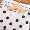 Family Matching Outfits Gaun Polkadot Anak Perempuan 3 12 Tahun Bola Busur Tanpa Lengan Musim Panas 2023 Pakaian Putri Bayi Anak anak Baju 230428