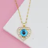 Chains Cabochon Eye Of Horus Necklace With Zirconia Colorful Hearted Gragon Evil Eyeball Turkish Jewerly Los Ojos De Soren