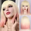 Synthetic Wigs Color Wig Female Short Hair Bobo Wig Shoulder Length Short Straight Hair Wigs Hair