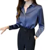 Women's Blouses Shirts Shirts Women White Shirt Women Long Sleeve Shirt Blouse Office Lady Satin Silk Blouse Tops Plus Size Woman Basic Shirt Top 230428