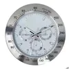 Настенные часы Супер бесшумные роскошные часы Металл Современный дизайн Большие часы Домашние часы из нержавеющей стали Светящиеся Дата будет работать X0726 Drop De Dhgzt