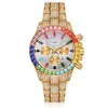 Wristwatches 2023 Top Brand Sparkle Diamond Luxury Men's Watch Date Clock Male Sports Watches Men Quartz Wrist Relogio Masculino