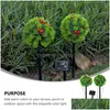 Juldekorationer 2-i-1 LED Solar Light Pine Needles Balls Lawn Stakes Lamp Waterproof Outdoor Garden Yard Art for Home Courtya DHGZD