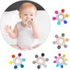 Baby Teethers Toys Design Silicone Teething Infant Chewing born Accessories Cartoon Rudder Shape Food Grade Wooden Ring Stuff 230427