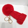 Mini gebreide hoed Keychains Hairball Pompom Keychain Bag Car Pendant Creative Gift Yarn Key Pendant