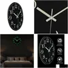 Horloges murales Horloges murales Cloc lumineux 12 pouces silencieux sans tic-tac horloge à piles décoration éclairée pour chambre livraison directe H Otluk