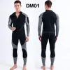 Traje de baño para mujer Traje de buceo de 3 mm para hombre Cremallera frontal Una pieza Protector solar cálido Manga larga Snorkel Surf Natación Traje de neopreno anti-medusas