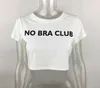Nieuwe sexy korte T-shirt dames alfabet print T-shirt damesmode katoen crop top dameskleding