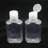 60 ml leere Händedesinfektionsgel-Flasche, Handseife, Flüssigkeitsflasche, klare, zusammengedrückte Haustier-Sub-Reiseflasche, Pgamn