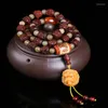 Strand Wholesale Natural Wood Bracelets Carved Four-faced Buddha And Bodhi Pixiu Hand String Lucky For Men Women Blessing Jewelry