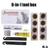 Auto Badges Fietsband Reparatie Tool Set Platte Patch Rubber Lijm Voor Motorfiets Bergweg Binnenband Punctie Kits Drop levering Automo Dhap1