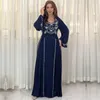 Etnische kleding Eid moslim abaya voor vrouwen feestjurken Jalabiya borduurwerk Ramadan Marokko Dubai Abaya Kaftan Islam vestidos Arabisch lang