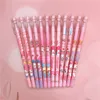 Stylo neutre effaçable à aiguille complète, dessin animé, nouvelle mélodie, lapin rose, stylo à eau, papeterie pour étudiant, stylo bleu, vente en gros