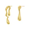 Stud Zhukou Glossy Women Drop Earrings Drip Out Honey Shape Stud Brass 특이한 후프 보석 도매 VE1094 231127
