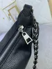 2024 Black Crescent Crossbody Bag with Chain Strap - Modern Minimalist Everyday Essential 22819