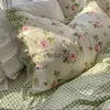 Zestawy pościeli 100%Zestaw bawełny retro flora mały arkusz łóżka szalowego kołdra kołdra Queen/Twinvaiduryd
