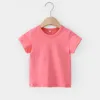 Camisetas VIDMIDSummer niños de manga corta de algodón puro ropa de bebé niños y niñas camisa inferior en blanco 4018 48 230427