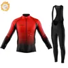 Wielertrui Sets Winter Kits Heren Lange Mouwen Set Mountainbike Sportkleding Warm Houden Maillot Ropa Ciclismo 231127