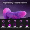 Dildos/Dongs Hismith 8 '' 3 Hızlı Titreşimli Dildo 4 Mod Seks Makineleri için Hafif Kavisli Silikon Dong 231128